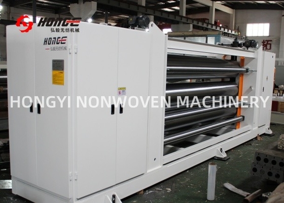 Mesin Kalender Kain Nonwoven Tiga Roller Efisiensi Tinggi Untuk Mesin Tekstil