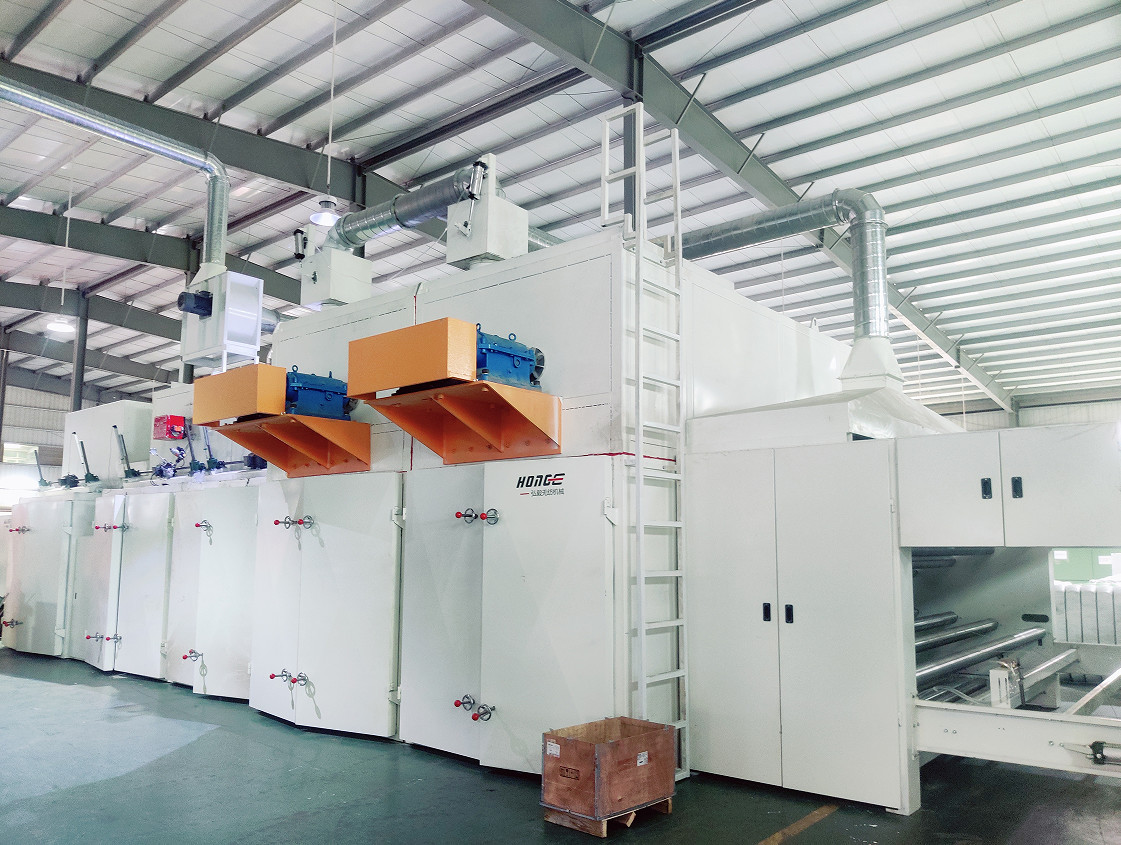 Polyester Thermal Bonding Wadding Line Produksi Warna yang dapat disesuaikan untuk Wadding Lembut