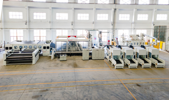 8m Jarum Punching Non Woven Fabric Geotextile Produksi Line